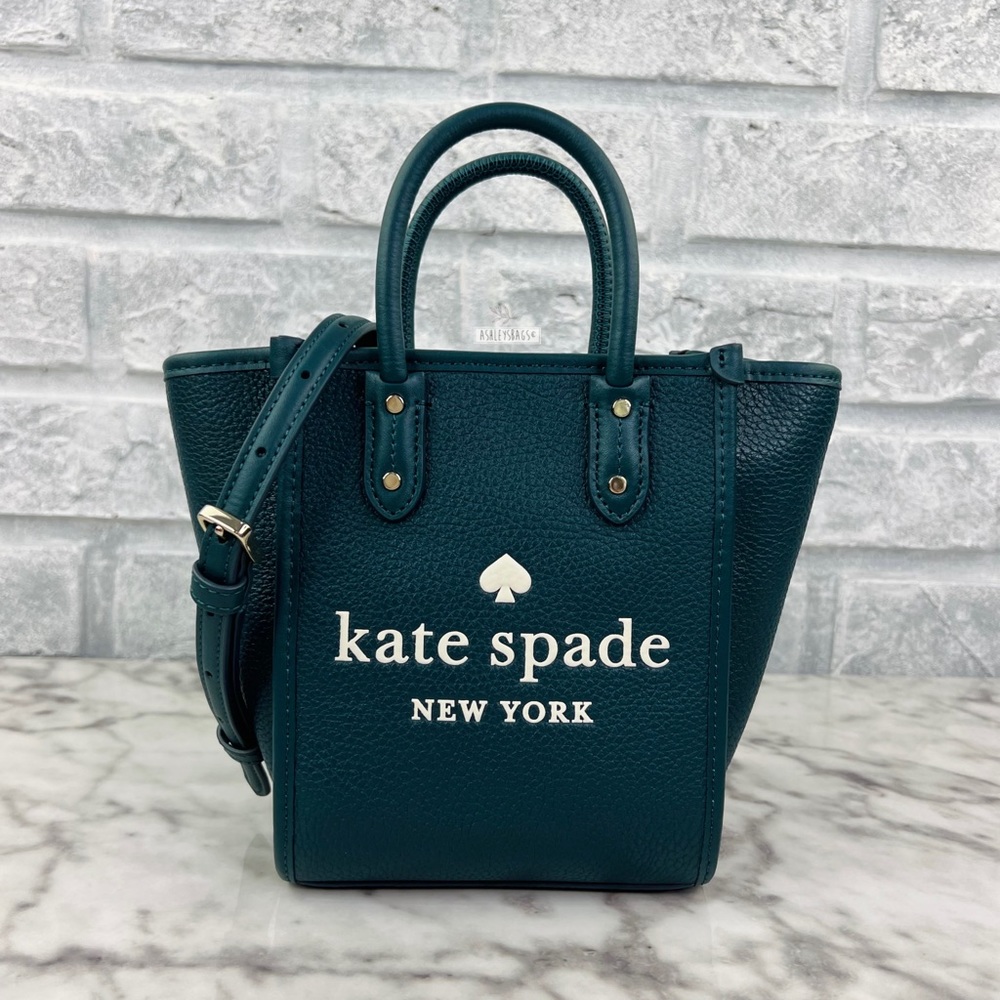 kate spade New York Dark Teal Leather Crossbody Tote